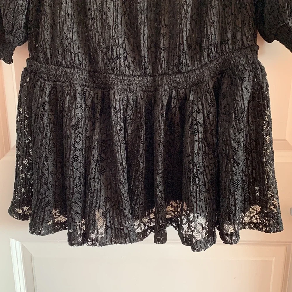 Free People Carina Mini Dress Black Small Oversized Vacation Festival Cover-up